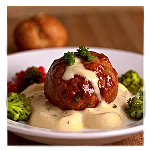 Meatball With Cream Sauce Png Bta47 PNG Image