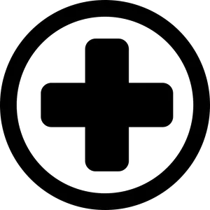 Medical Cross Symbol Blackand White PNG Image