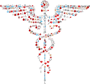 Medical Supplies Caduceus Graphic PNG Image