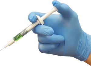 Medical Syringe In Hand Isolated PNG Image