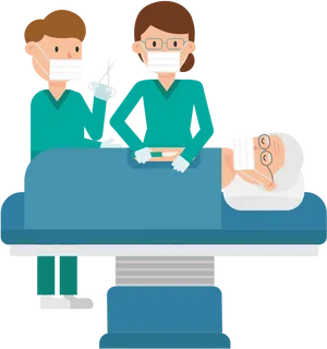 Medical Team Performing Surgery PNG Image