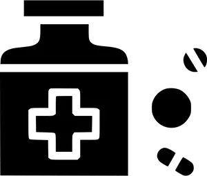 Medicine Bottleand Pills Icon PNG Image