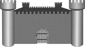 Medieval Castle Facade3 D Model PNG Image