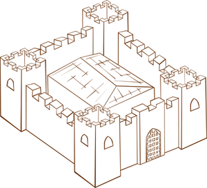 Medieval Castle Outline PNG Image