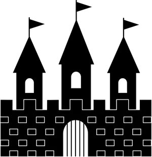 Medieval Castle Silhouette PNG Image