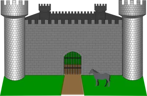 Medieval Castlewith Zebra PNG Image