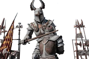 Medieval Knight Armorand Weapons PNG Image