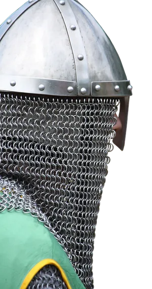 Medieval Knight Helmetand Chainmail PNG Image