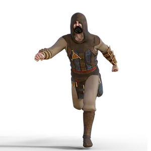 Medieval Knight Running3 D Model PNG Image