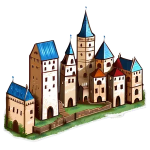 Medieval Town Illustration Png Hpe PNG Image