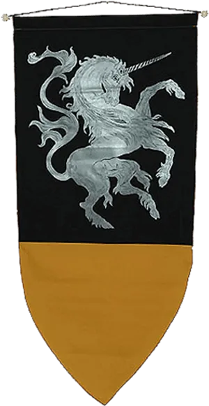 Medieval Unicorn Heraldry Banner PNG Image