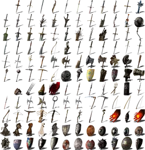 Medieval Weaponsand Shields Collection PNG Image