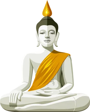 Meditating Buddha Flame Halo PNG Image