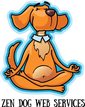 Meditating Cartoon Dog PNG