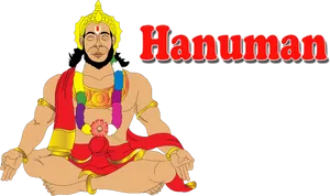 Meditating Hanuman Vector Art PNG Image