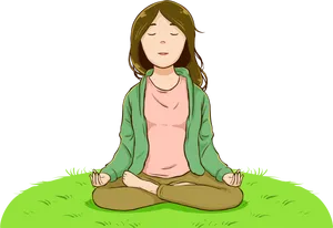 Meditating Woman Yoga Pose PNG Image