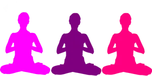 Meditative_ Yoga_ Silhouettes PNG Image