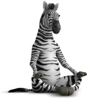 Meditative Zebra Crosslegged Pose PNG