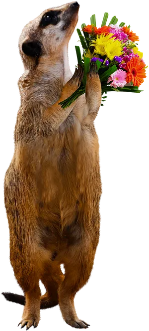 Meerkat With Flowers.png PNG Image