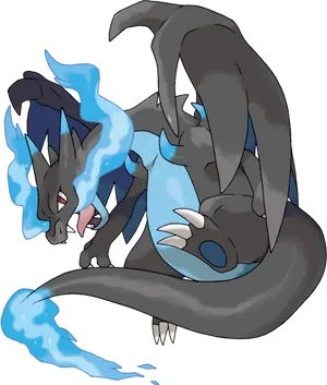 Mega Charizard X Fierce Stance PNG Image