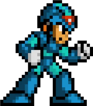 Mega Man Pixel Art Sprite PNG Image