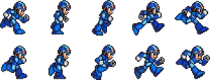 Mega Man Running Sprite Animation PNG Image