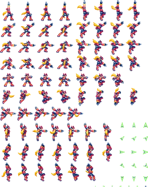 Mega Man Sprite Sheet Animation PNG Image