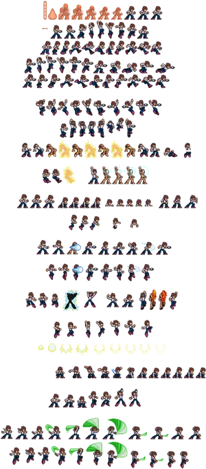 Mega Man Sprite Sheet Compilation PNG Image