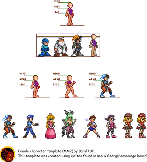 Megaman Sprite Character Template PNG Image