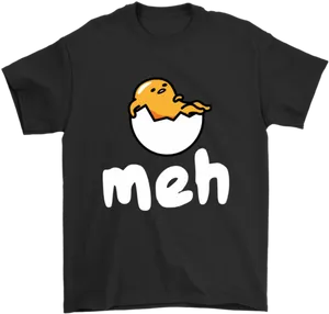 Meh Slogan Lazy Egg Tshirt PNG Image