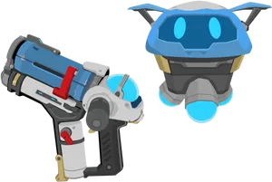 Mei Overwatch Weaponand Robot PNG Image