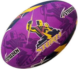 Melbourne Storm Rugby League Ball PNG Image