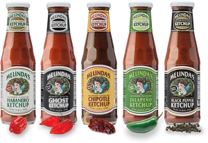 Melindas Flavored Ketchup Variety PNG Image