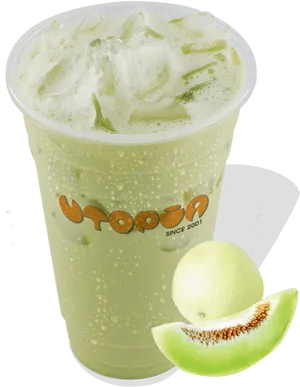 Melon Milk Bubble Teawith Ice PNG Image