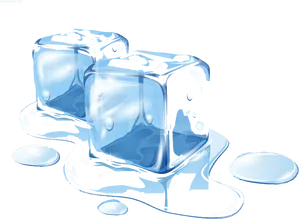 Melting Ice Cubes Graphic PNG Image