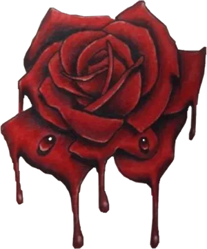 Melting Rose Tattoo Design PNG Image