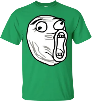 Meme Face Green T Shirt PNG Image