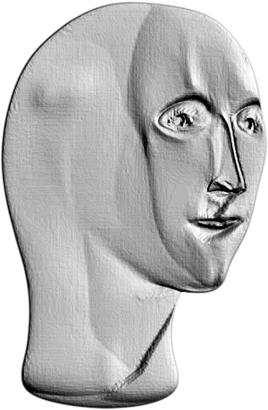 Meme Man Head3 D Render.png PNG Image