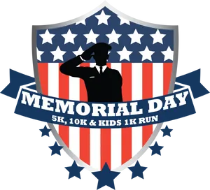 Memorial Day Run Event Logo PNG Image