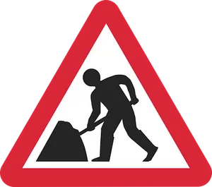 Menat Work Road Sign PNG Image