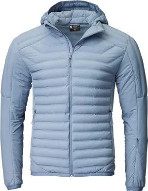 Mens Insulated Hooded Jacket Blue PNG Image