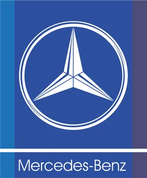 Mercedes Benz Logo Blue Background PNG Image