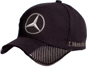 Mercedes Branded Black Cap PNG Image