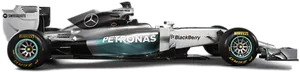 Mercedes F1 Racecar Side View PNG Image