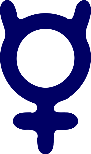 Mercury Symbol Blue Background.png PNG Image