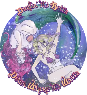 Mermaid_ Fantasy_ Underwater_ Artwork PNG Image