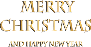 Merry Christmas Happy New Year Greeting PNG Image