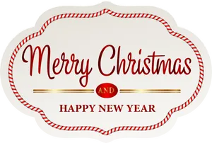 Merry Christmas Happy New Year Greeting PNG Image