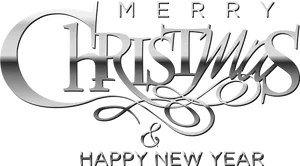 Merry Christmas Happy New Year Greeting PNG Image