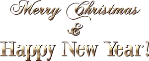 Merry Christmas Happy New Year Greeting PNG Image